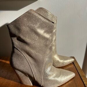 Dolce Vita Gold Shimmer Ankle Boots